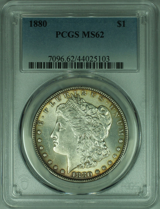 1880 Morgan Silver Dollar $1 Coin PCGS MS-62 Lightly Toned Undergraded (24)