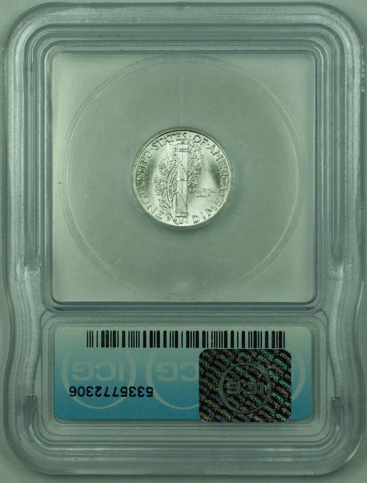 1943-D Mercury Silver Dime 10c Coin ICG MS 66 (Looks Full Band) (53) A