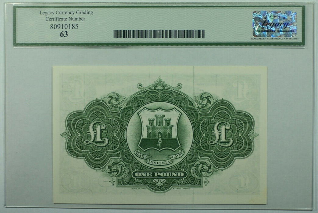 1971 Gibraltar 1 Pound Note SCWPM#18b  Legacy Choice New 63