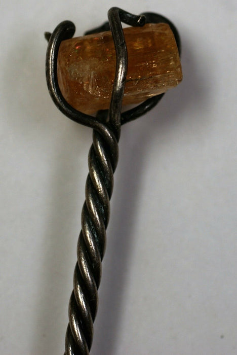 1860 500 Reis Brazil Coin on an 8 and a Half Inch Solid Silver Spoon Citrine