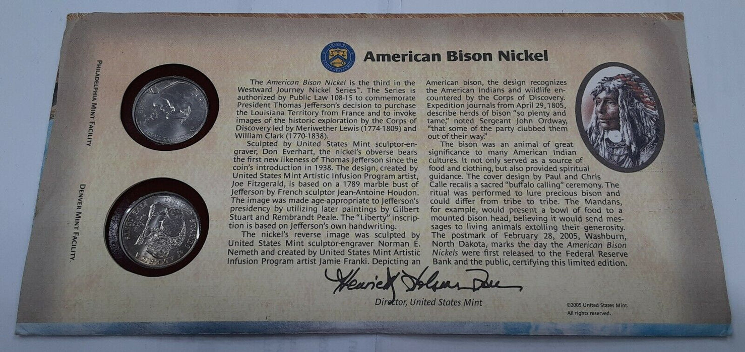 2005 American Bison First Day Coin Cover in OGP-See photos