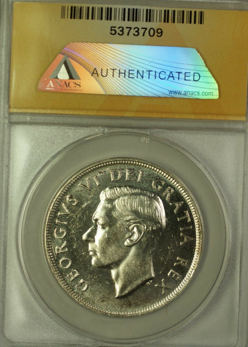 1952 Canada Silver $1 Coin WL King George VI ANACS MS-64