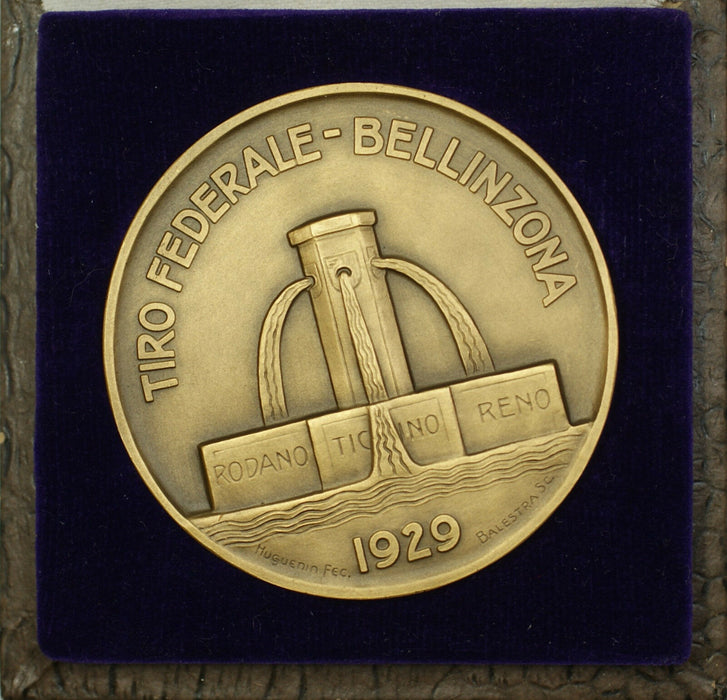1929 Bellinzona Switzerland Swiss Shooting Medal R1415 in Original Case