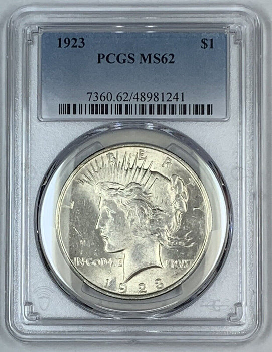 1923 Peace Silver $1 Dollar Coin PCGS MS 62 (9) A