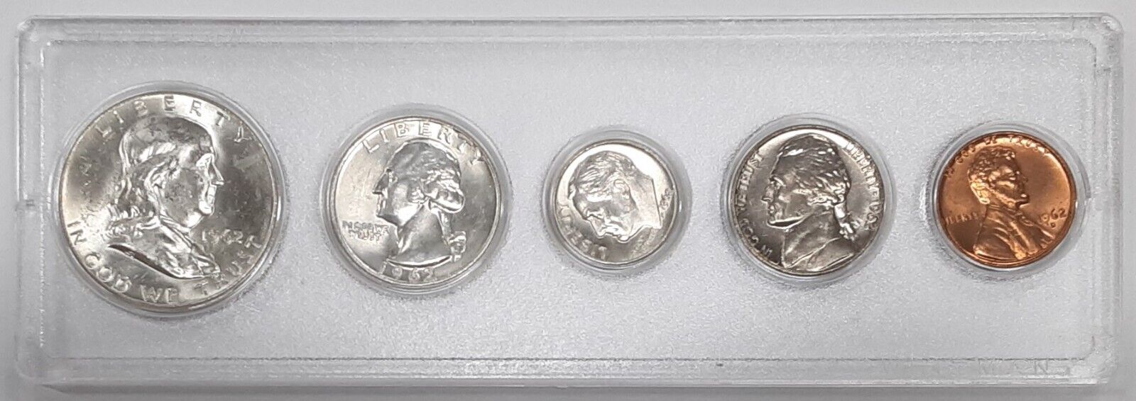 1962-D US Uncirculated Year Set with Silver Half Quarter and Dime 5 Coins Total
