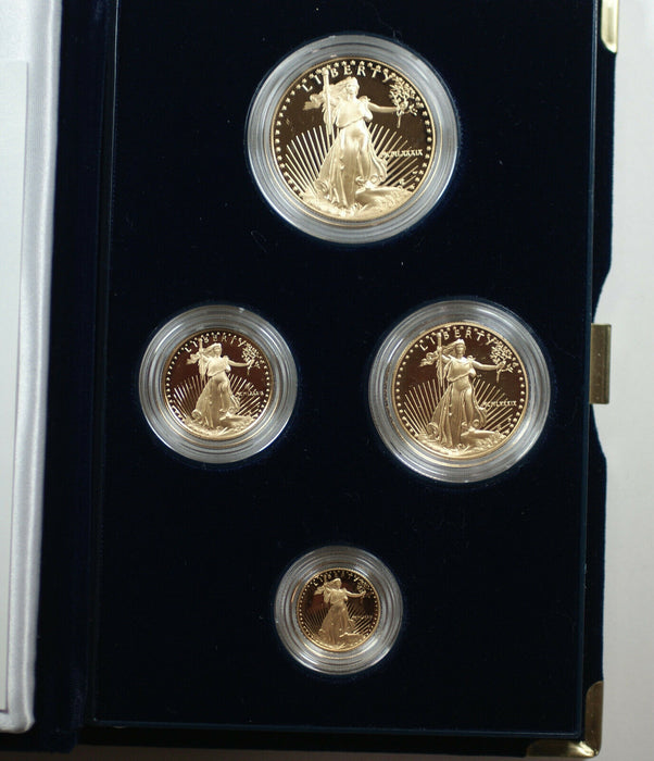 1989 American Eagle Gold Proof 4 Coin Set AGE in Box w/ COA