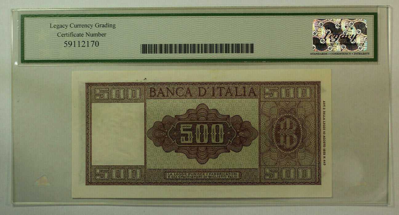 1961 500 Lire Note Italy Banca d'Italy Legacy XF-45