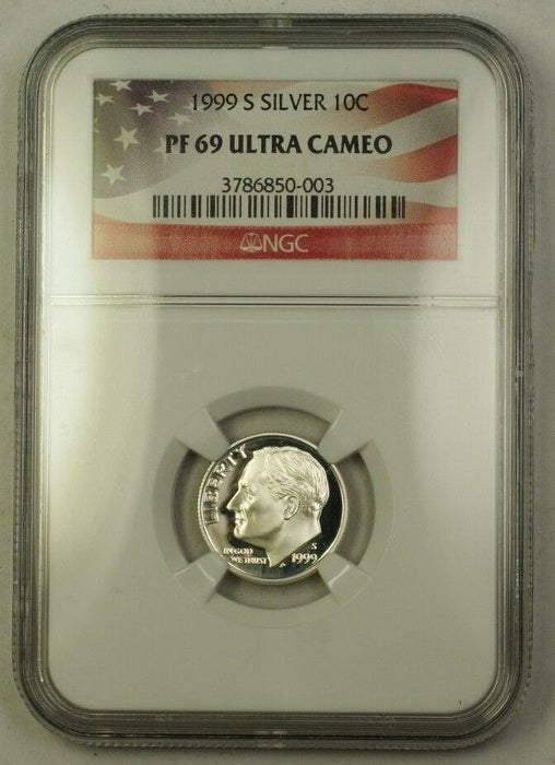 1999-S US Silver Roosevelt Dime 10c Coin NGC PR-69 Ultra Cameo