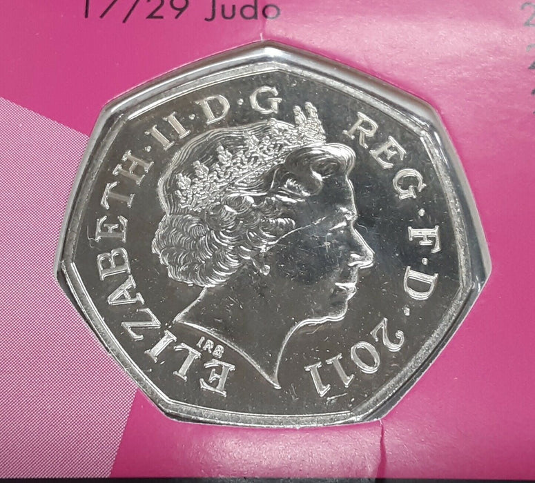 2011 Great Britain 50 Pence BU Coin UK Olympics Equestrian in Royal Mint Card