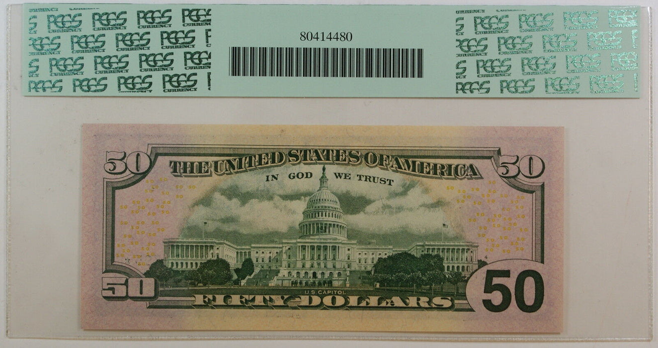 2004 $50 FRN *EG-Star* fw Note, PCGS Gem 66 PPQ, Fr. 2128-G*, Federal Reserve