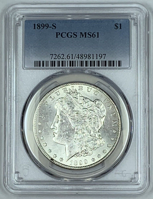 1899-S Morgan Silver $1 Dollar Coin PCGS MS 61 (9)