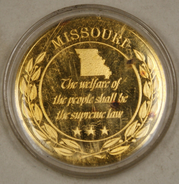 Gold Plated Sterling Silver Proof Medal Missouri