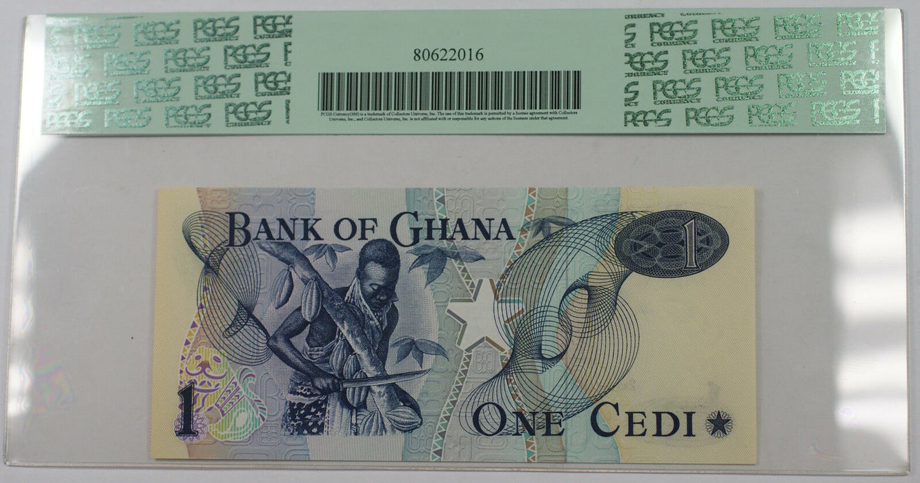 2.1.1976 Bank of Ghana 1 Cedi Note SCWPM# 13c PCGS 67 PPQ Superb Gem New