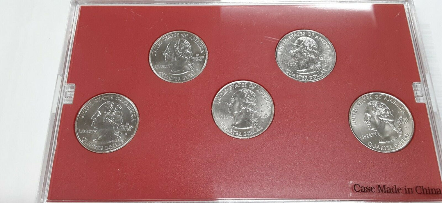 2008-D State Quarters 5 Coin Set 50 States Program-BU in Plastic Case