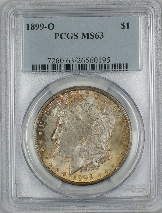 1899-O Morgan Silver Dollar $1 Coin PCGS MS-63 Toned (4F)