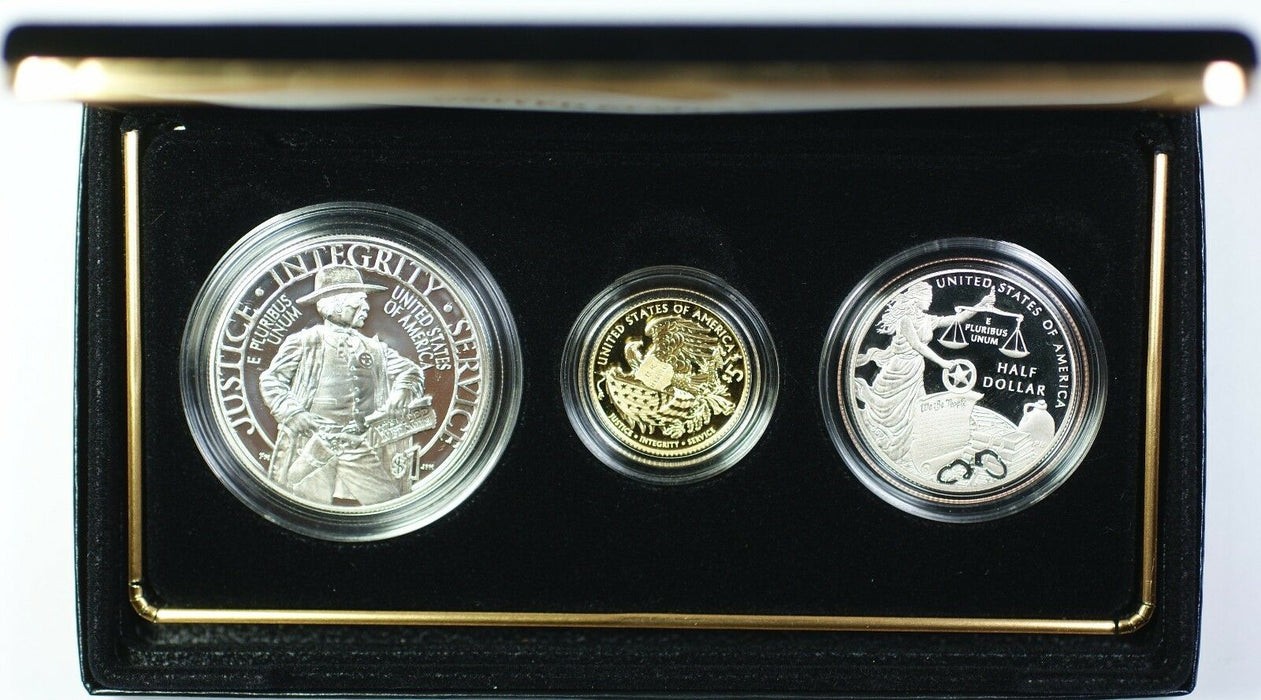 2015 US Marshals 225th Anniv. 3 Coin Silver Gold & Clad Proof Set as Issued