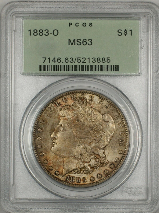 1883-O Morgan Silver Dollar $1 Coin PCGS MS-63 Toned Old Green Holder (11a)