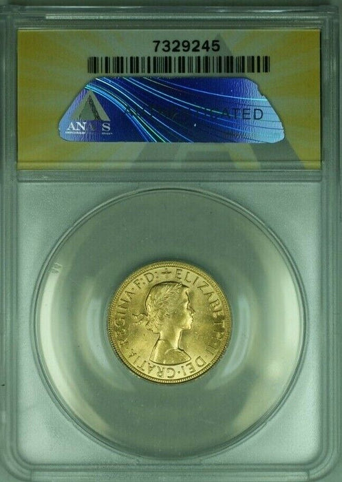 1958 Great Britain Sovereign Gold Coin ANACS MS-63  (A)