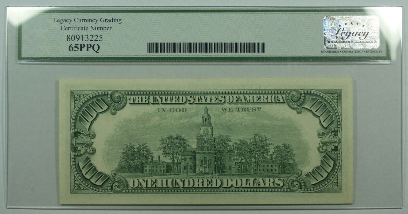 1966-A $100 One Hundred Dollar Legal Tender US Note Fr. 1551 Legacy Gem 65 PPQ