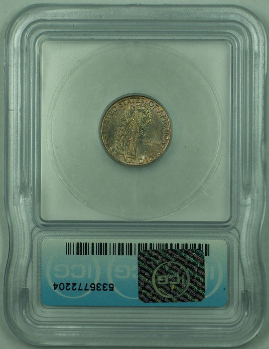 1943 Mercury Silver Dime 10c Coin Toned ICG MS 65 (53)