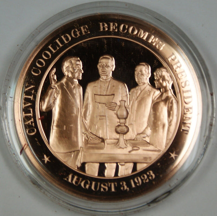 Bronze Proof Medal Calvin Coolidge Becomes President August 3 1923