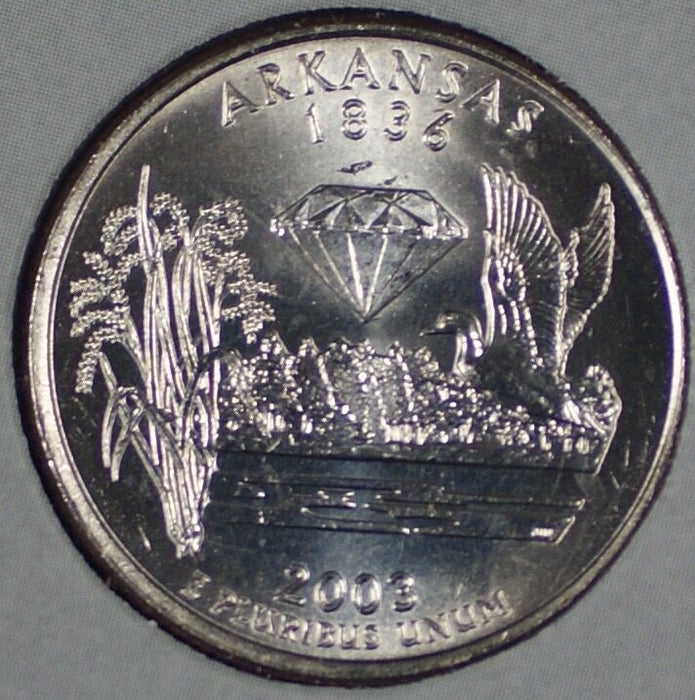 $25 (100 UNC coins) 2003 Arkansas - D State Quarter Original Mint Sewn Bag