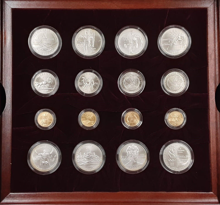 1995-1996 Atlanta Olympics 32 Proof Gold & Silver Coin Set w/Original Box & COA