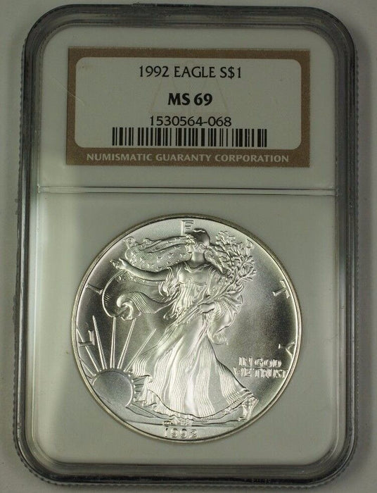 1992 American Silver Eagle ASE Dollar $1 Coin NGC MS-69 Nearly Perfect GEM