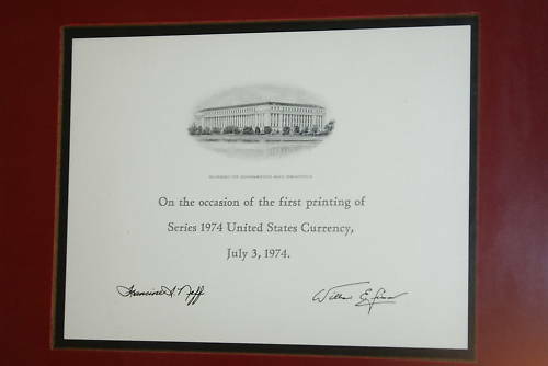 First Printing of Series 1974 $1 Note Autographed L@@K!