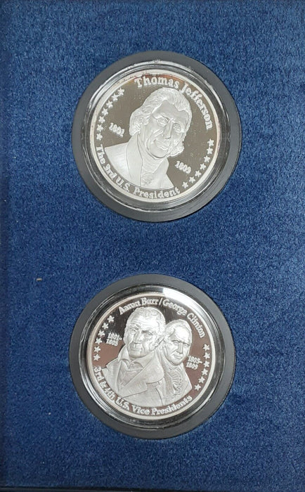 Presidents Collectors Club Vol 3 Jefferson/Burr/Clinton Pair of 1oz Silver Rds