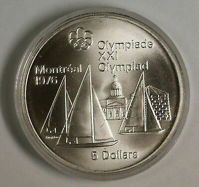 1973 Canada RCM 5 Dollar Silver 1976 Montreal Olympic Games Silver Coin