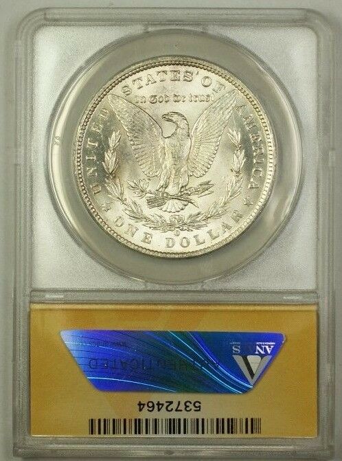 1884-O/O Over Mint Mark Morgan Silver Dollar $1 Coin ANACS MS-63 (1c)