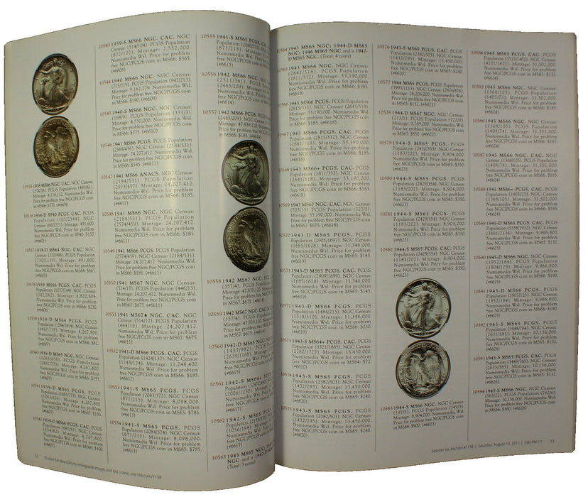 Aug 13-14 2011 U.S. Coin Auction Catalog #1158 Heritage (A76)