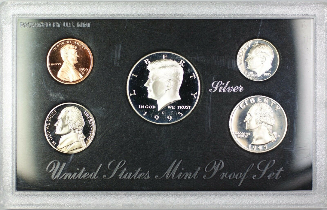 1995 U.S. Mint 5 Coin Silver Proof Set NO BOX NO COA