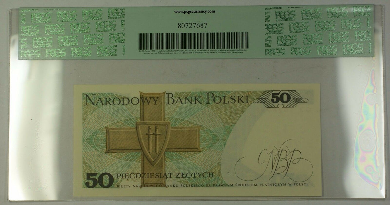 1.12.1988 Poland National Bank 50 Zlotych Note SCWPM# 142c PCGS GEM New 66 PPQ
