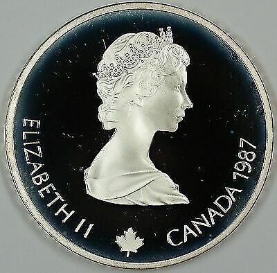 1987 Canada $20 Proof 1988 Calgary Olympic .925 Silver Coin- Curling-w/Capsule