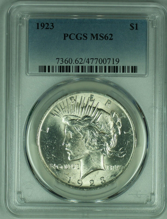 1923 Peace Silver $1 Dollar Coin PCGS MS 62 (17) C