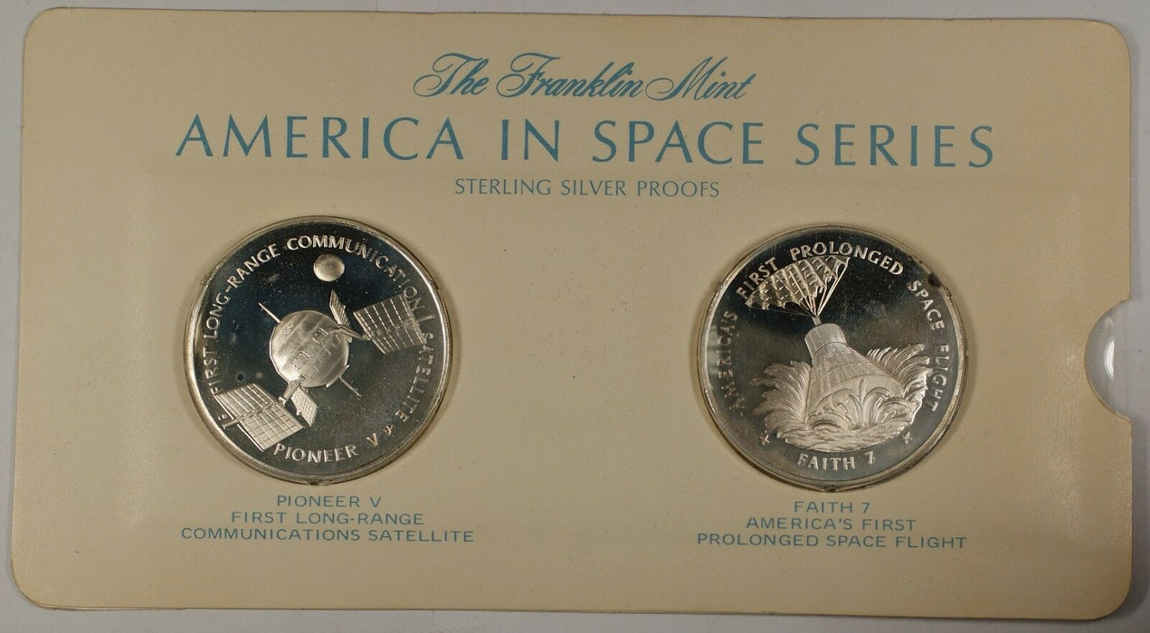 America in Space Series: Pioneer V & Faith 7 Sterling Silver Proof Medals