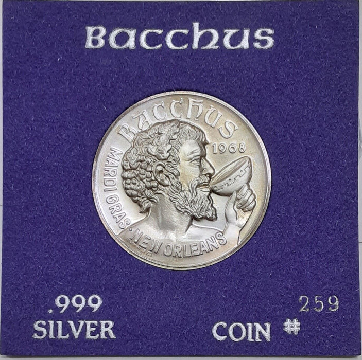 Mardi Gras Jewels of Zodiac/Bacchus .999 Fine Silver Round-UNC in Case