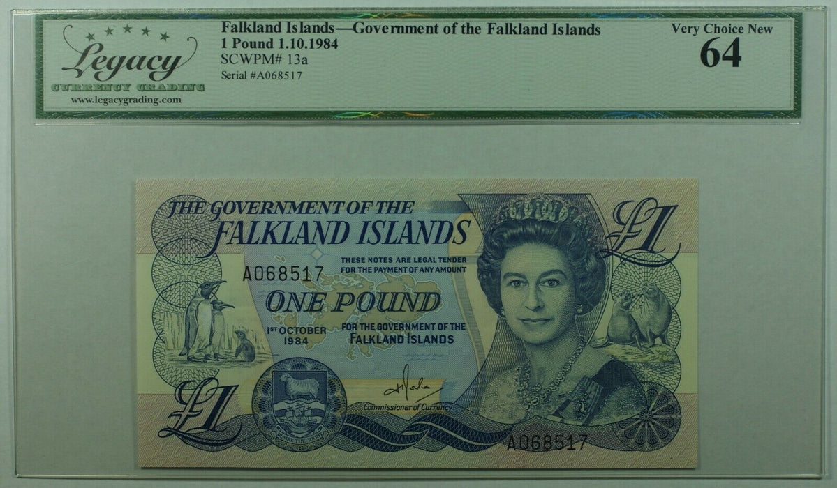 1984 Falkland Islands 1 Pound Note SCWPM#13a Legacy Very Choice New 64