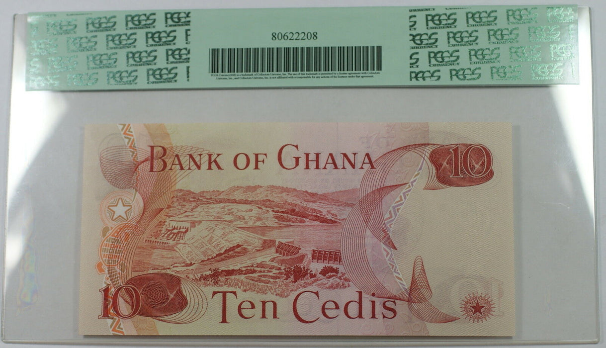 2.1.1978 Bank of Ghana 10 Cedis Note SCWPM# 16f PCGS 66 PPQ Gem New