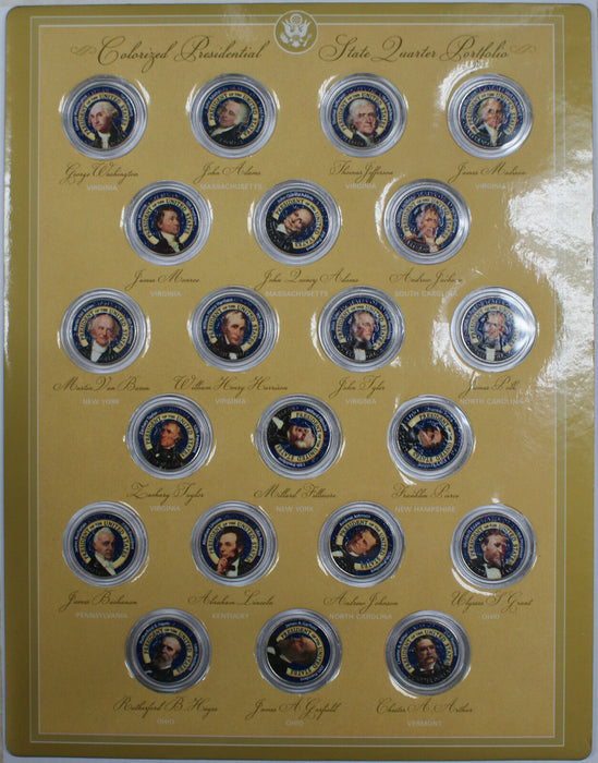 US Commemorative Gallery 43 Colorized Presidential State Quarters Portfolio