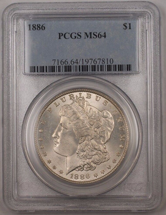 1886 Morgan Silver Dollar Coin $1 PCGS MS-64 Clashed Dies (Better Coin) Br6 G