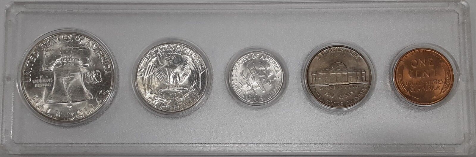 1958 US Mint Set - 5 Uncirculated Coins in Whitman Plastic Holder