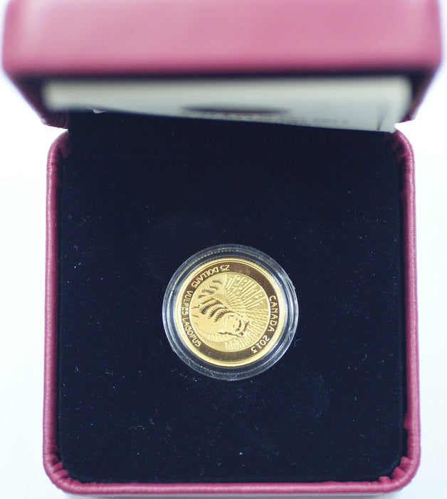 2013 Canada $25 Dollar Proof 99.99% Gold Coin, Artic Fox, In Box w/ COA