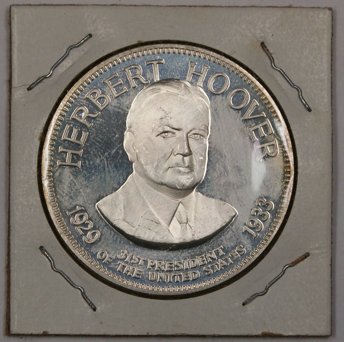 Herbert Hoover Silver Medal 31st President With Information on the Reverse