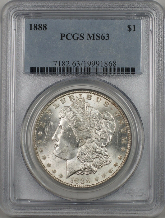 1888 Morgan Silver Dollar $1 Coin PCGS MS-63 Better Coin (BR-21 M)