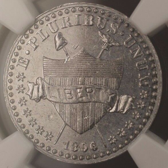 1896 Proof 1c Cent Pattern J-1769 NGC PF-61 Aluminum Coin w/ Shield WW