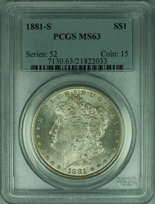 1881-S Morgan Silver Dollar $1 Coin PCGS MS-63 (24)