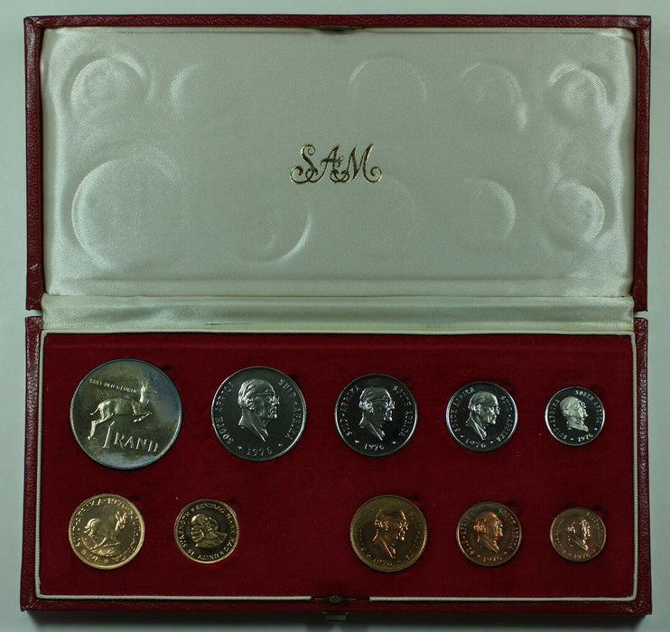 1976 South Africa 10 Coin Proof Set w/ Gold & Silver Rands in Mint Box